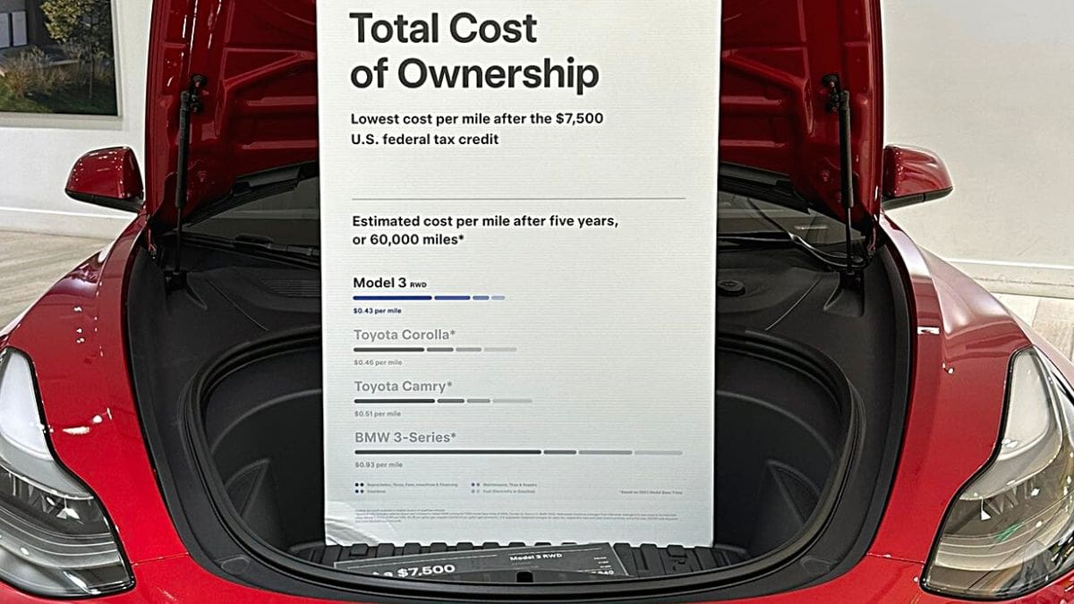 Cost per deals mile for tesla